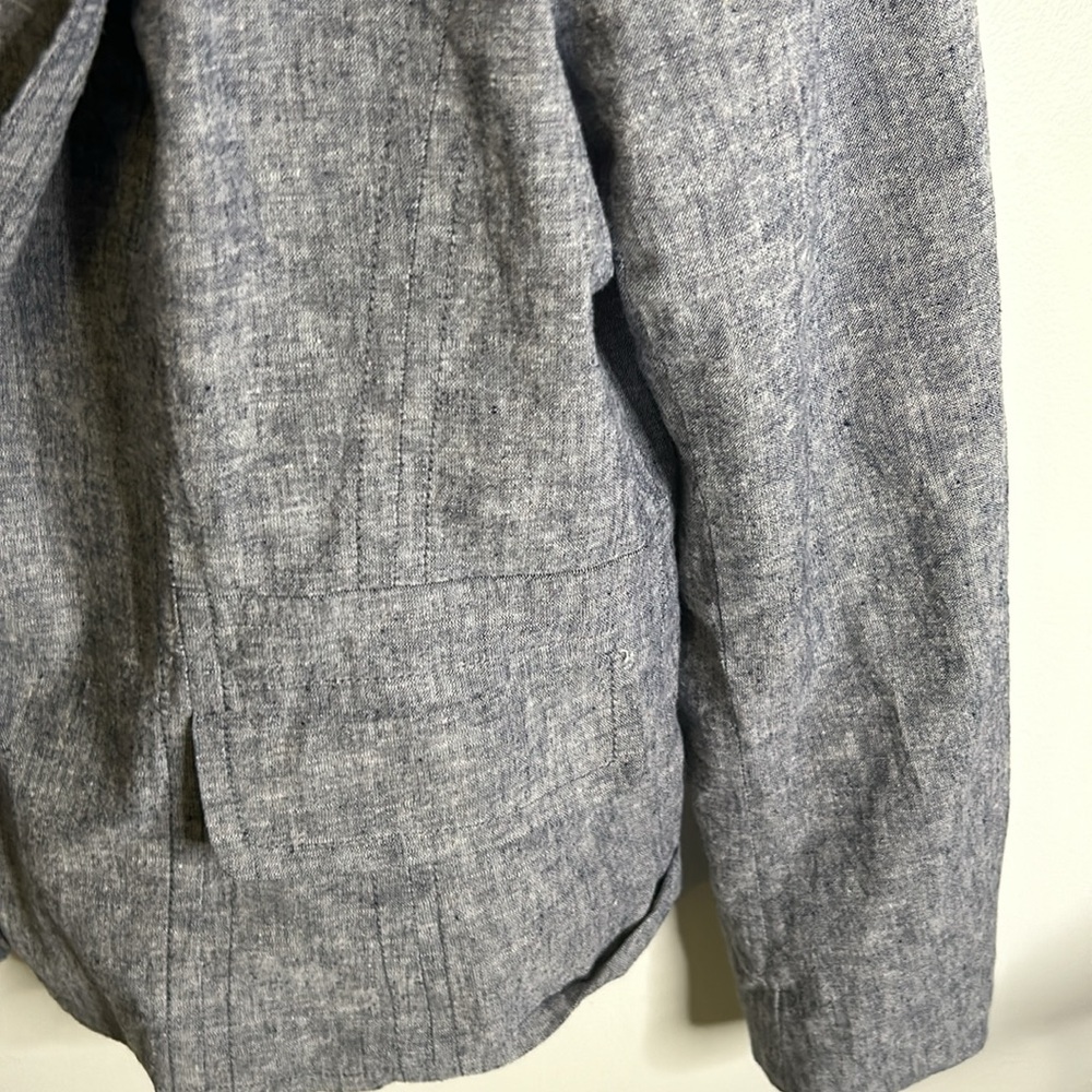 New York & Company blazer gray blue size 12 sewn pockets silver buttons … - Picture 3 of 12